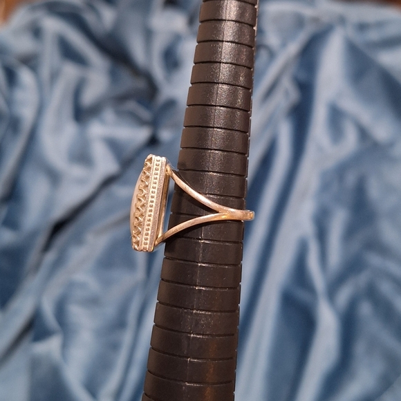 Moonstone Square Statement Ring Size 7 Sterling Silver 925 Big Stone Split Band - Picture 14 of 16